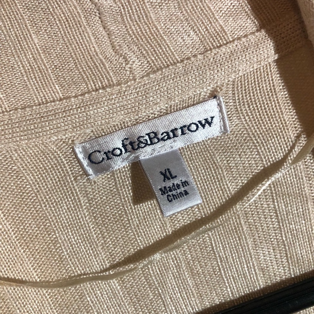 Beige Ribbed Open-Front Sweater - Picture 3 of 3